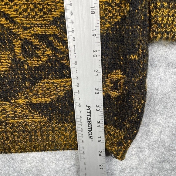 Vintage Adele Knitwear Women's Grandma Sweater Gold Abstract Print Acrylic See - Picture 4 of 7